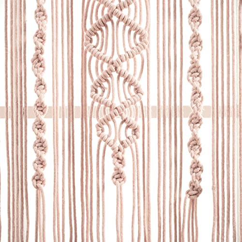 Lush Decor Boho Macrame Textured Cotton Valance/Kitchen Curtain/Wall Decor, 30" L X 40" W, Navy #TOP18