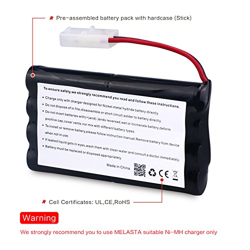 melasta AA 9.6V 2000mAh NiMH Battery Pack with Tamiya Connector for RC/Remote Control Cars Boats RC Gadgets Airsoft Guns - Thumbnail 4