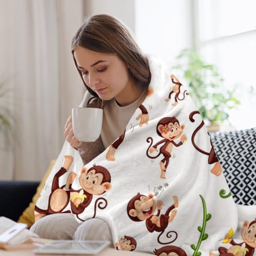Couverture polaire cartoon monkey, le cadeau réconfortant parfait - 6