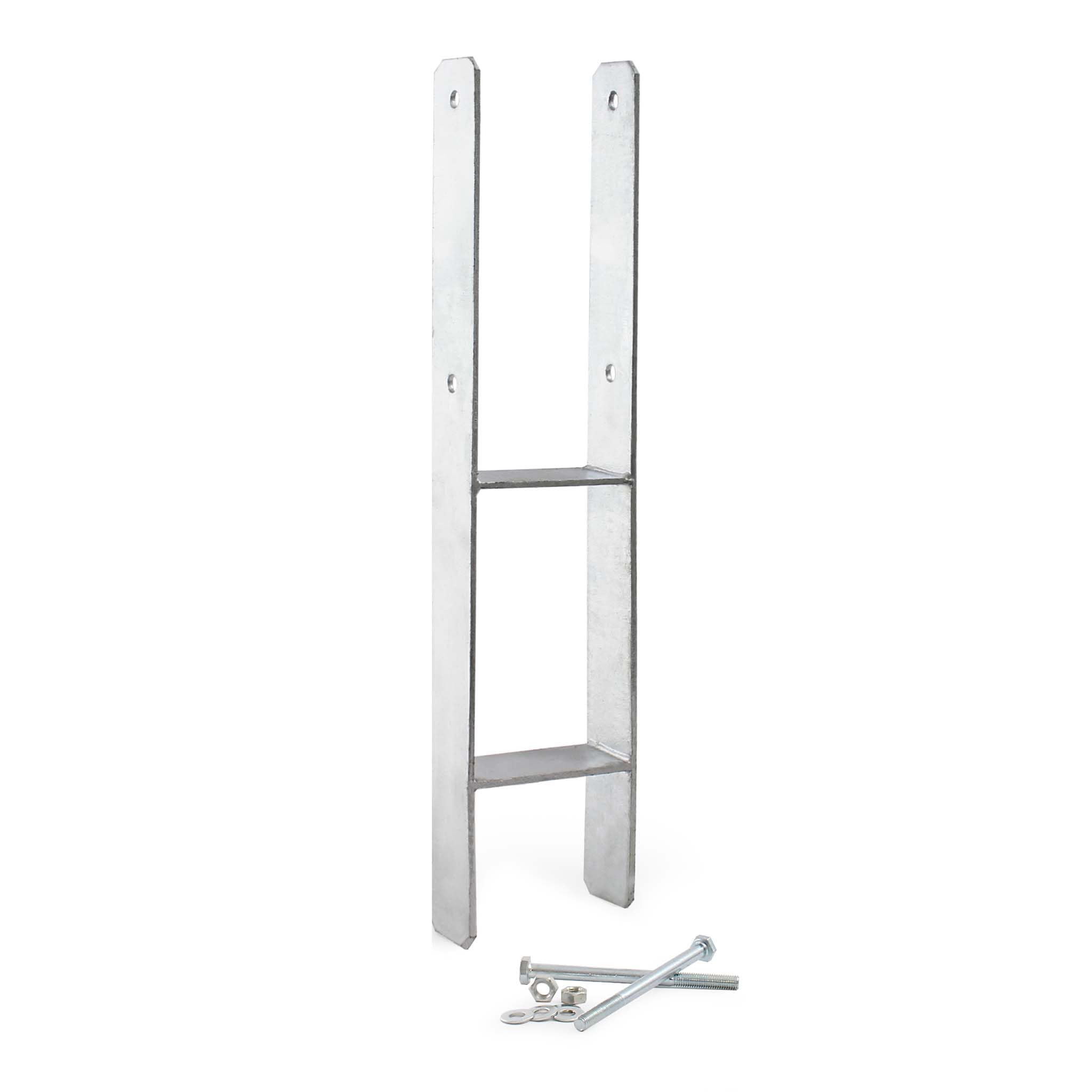 XPOtool Supporto palo zincato a caldo 101x600mm Staffa ad H per ancoraggio pali