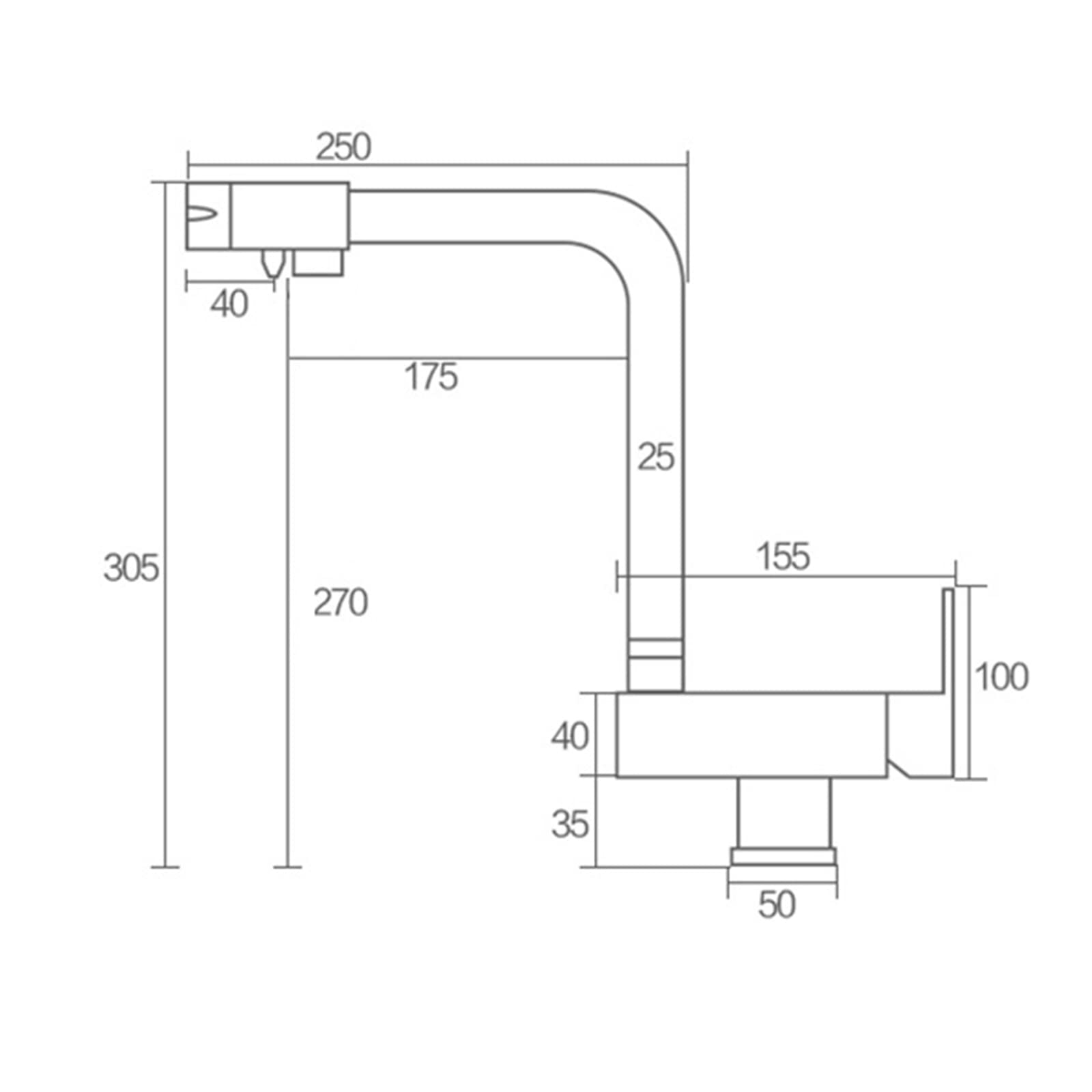 Grifo para Osmosis 3 Vías 3 en 1 Abatible Cocina Monomando Cepillado