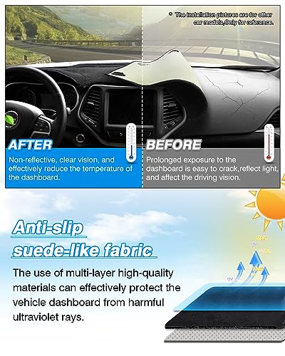 Cartist Dash Cover Custom Fit for Dodge Charger 2008 2019 2010 Accessories Dashboard Cover Mat Non-Slip Pad Carpet Anti-Glare - Thumbnail 4