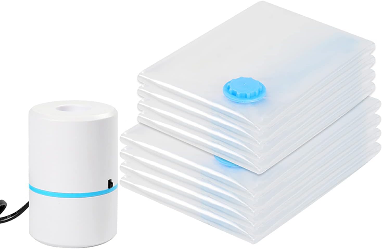 Vacuum Storage Bags with Electric Air Pump, 8 Pack Space Saver Bags (4 Jumbo/4 Large