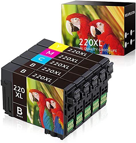 Best Deal 🛒 SEOKOK Remanufactured Ink Cartridge Replacement for Epson 220 XL 220XL T220XL, Used for WF-2760 WF-2750 WF-2630 WF-2650 WF-2660 XP-320 XP-420 XP-424 Printer,5Pack