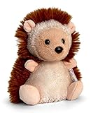 Das niedliche Stofftier Igelchen hat einen rot braunen Stachelpelz aus Plüsch. Dank eingenähter Granulsäckchen sitzt der Kuscheligel auf seinem Popo.