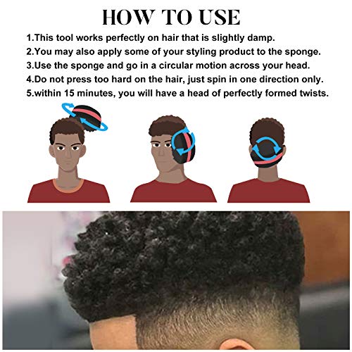 4Pack Hair Sponge Set - Magic Hair Twist Sponge Brush For Hair Include 1 Metal Hair Pick & Curl Sponge Glove(Right) Hair Sponges For Black Men Curls Twist Curl Dreads Locking Afros Coils #TOP4