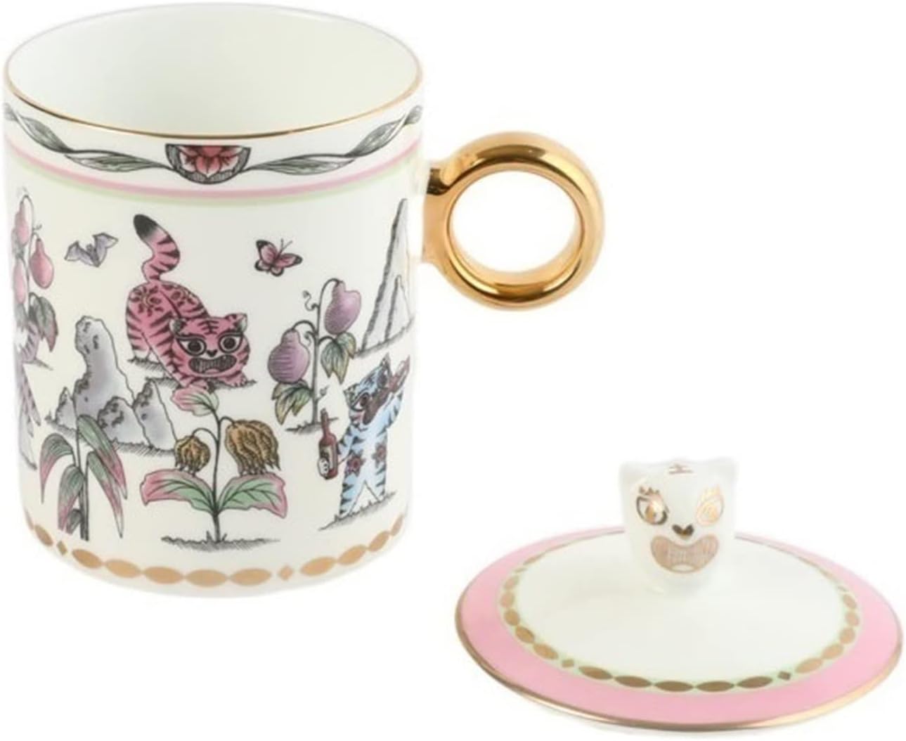 360ML Cute and Funny Little Tiger Design Mug Bone China Cup Coffee Cup Milk Cup Tea Cup Gift for Friends