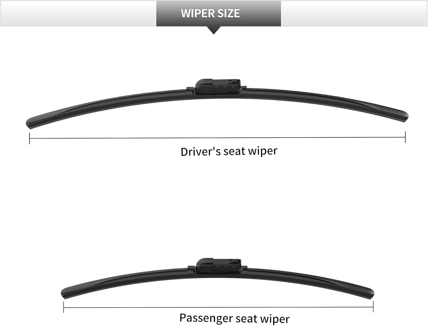 Front Windshield Wiper Blades for BMW 5 Series 530i 540i 2024 2025, Quiet and Streak-Free Wipers Assembly All-Season OEM Auto Replacement (2 Pack)