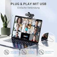 EMEET HD Webcam - C960 AF 1080P Webcam mit Objektivabdeckung & Dual Mikrofon, 360 ° Streaming Kamera mit PDAF Automatische Lichtkorrektur, Plug & Play, Webcam Ideal für Linux, Win10, Mac OS – Ansicht 6