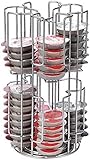  HOBBYTECH Range dosettes compatibles Tassimo x64 pour machine à café, expresso en plastique argenté laqué, contenant de capsules de café