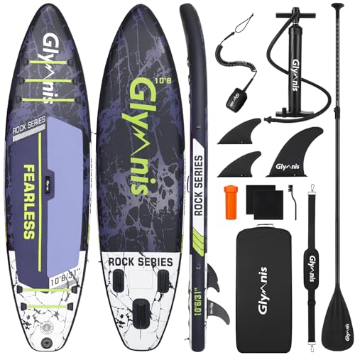 Glymnis SUP Board Stand Up Paddling Board Aufblasbares Stand Up Paddle Board Set 10'6" 320x81x15cm 6 Zoll Dick mit Alumi...