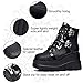 Gothniero Black Platform Goth Boots for Women Chunky Heel Platform Shoes Gothic Combat Ankle Boots with Bat Zip Lace Up Size5.5-11