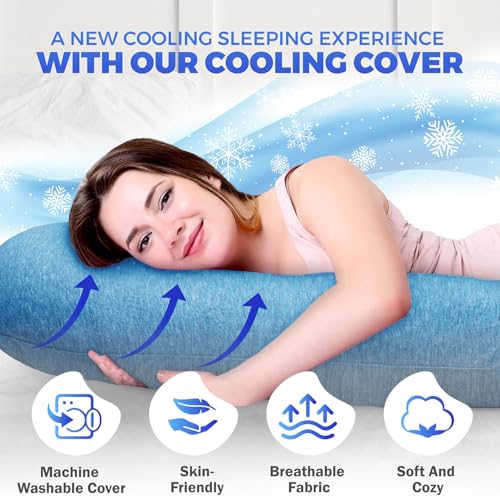 Image of Pregnancy Pillows for Sleeping - 57-Inch Maternity Pillow for Pregnant Women with Removable Washable Cover - Support for Back, Belly, Neck, Legs, & Hips - V C U Shaped Full Body Pillow