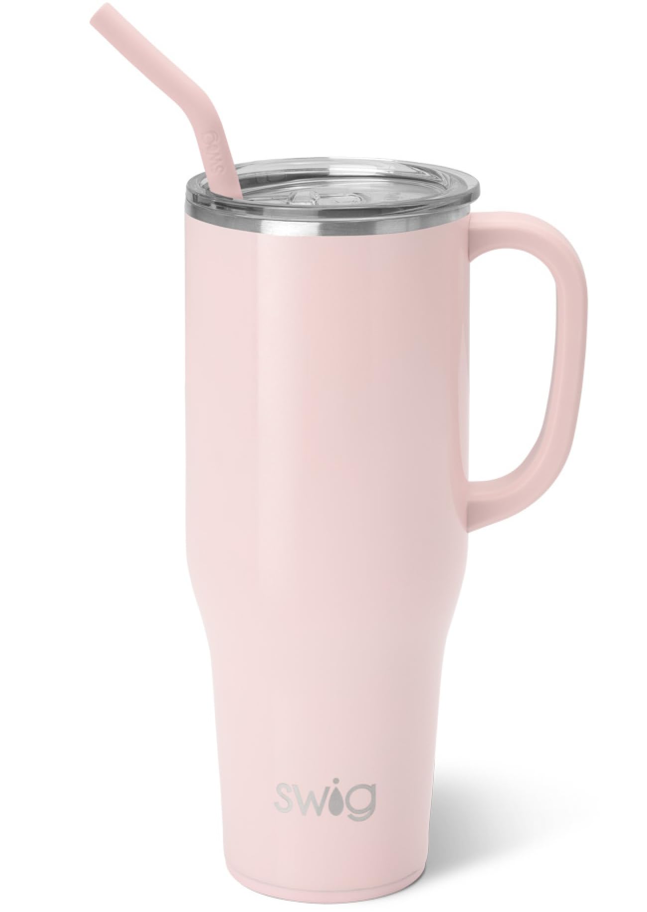 Swig Life 40oz Mega Mug, 40 oz Tumbler with Handle and Straw, Cup Holder Friendly, Dishwasher Safe, Extra Large Insulated Tumbler, Stainless Steel (