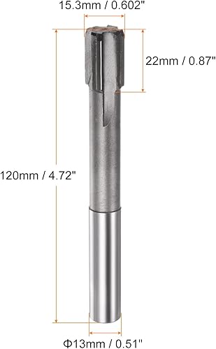 Miniatura 2 de HARFINGTON Escariador de chucking de 0.602 in H7 C1K30 punta de carburo rectas de precisión, vástago redondo, fresadora