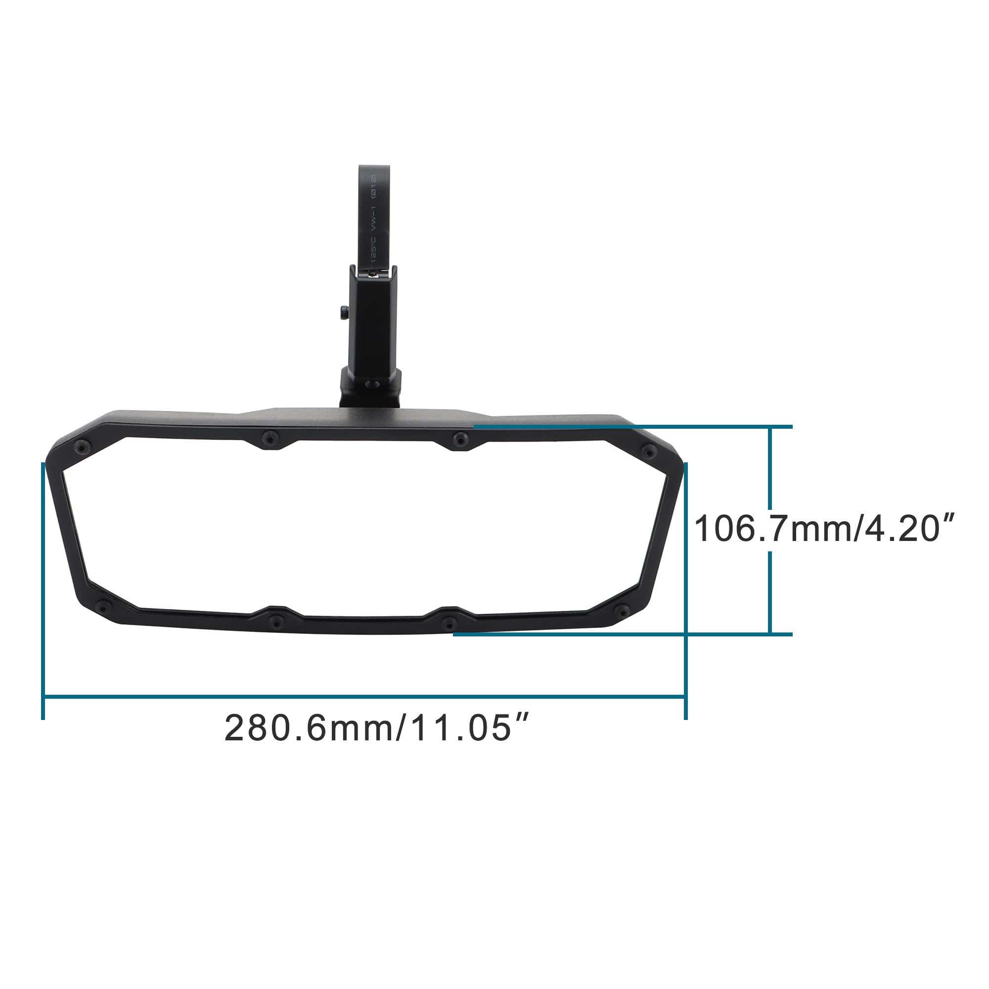 GOOFIT Specchietto Retrovisore Centrale/Universale Per UTV, ATV, Dune Buggy, Con Viti E Piastre Di Fissaggio, Regolabile - 3