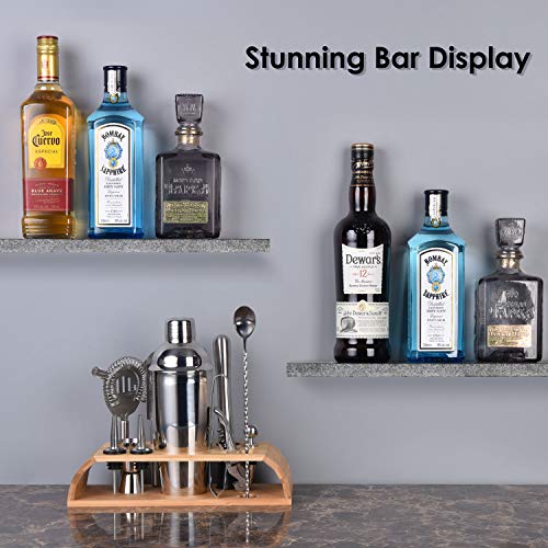Kit de Bartender, conjunto de coqueteleira de 12 peças com suporte de bambu estável – Kit perfeito p
