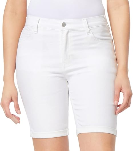 WallFlower Women's Irresistible Denim Shorts High-Rise Insta Soft Juniors (Standard and Plus)