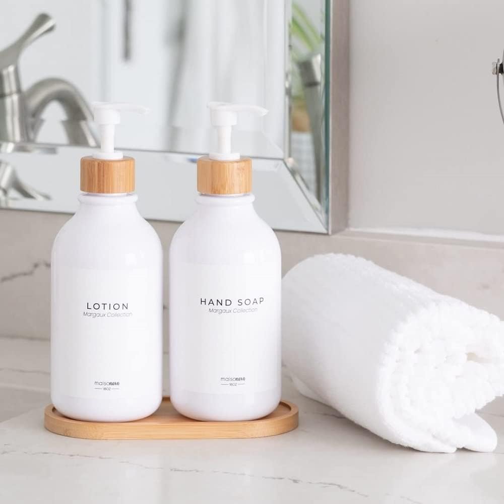 MaisoNovo Bamboo Wooden Tray for Bathroom Countertop | Vanity Tray for Countertop Organization | Wooden Bathroom Trays for Counter Soap Dispenser | 6.85 Inch Bamboo Wooden Small Tray : Home & Kitchen