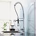 Produktbild Hudson Reed Professionelle Küchenarmatur - Multifunktionale Spültischarmatur aus Messing in Chrom - Einhebel-Einloch-Mischer zur Standmontage - Schwenkbar - Ausziehbar - Separater Wasserhahn