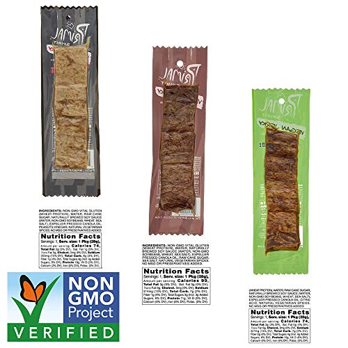 Primal Spirit Vegan Jerky - Seitan Power Pack, 10 g. Plant Based Protein, Certified Non-GMO, No Preservatives ("The Classics" Teriyaki, Thai Peanut, and Mesquite Lime, 12-Pack, 1 oz) - Thumbnail 2