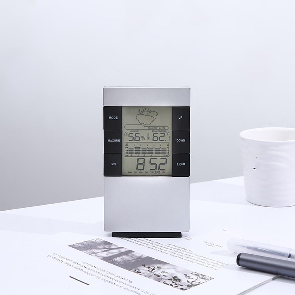 Weather Clock Electronic Air Temperature Humidity Hour Meter Thousand Calendar Alarm Screen