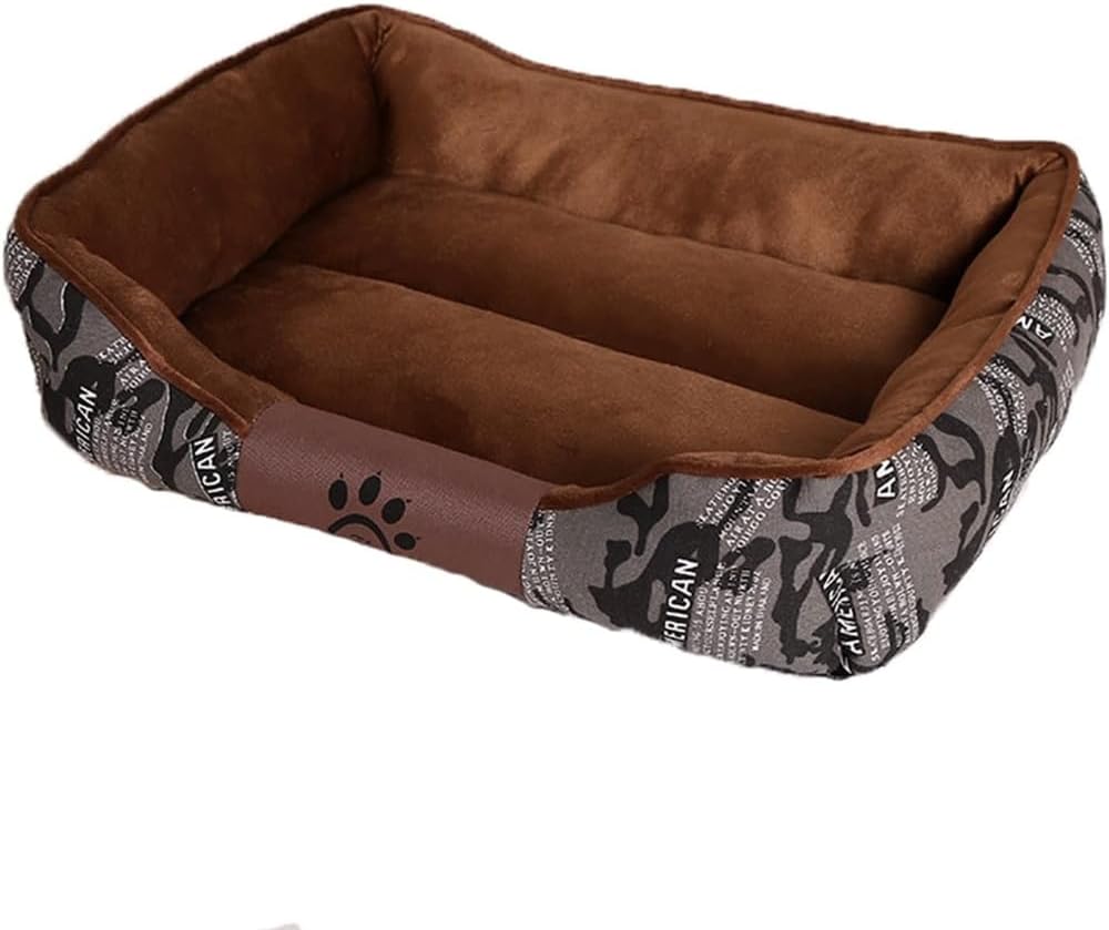 Pet Bed Rectangle Dog Bed Cat Bed Mat Non-Slip Bottom Puppy Pet Nest Cushion Calming Dogs Fits Small to Medium Dogs(Large)