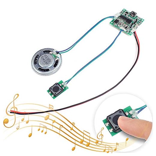 Icstation Recordable Sound Module, Button Control Sound Chip 8M MP3 WAV Music Voice Player Programmable Board with Speaker for DIY Birthday Music Box Greeting Card Father's Day Creative Gift