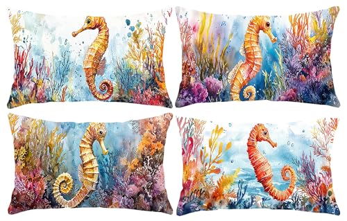 �N�b�V�����J�o�[ �����` ���J�o�[ 40x80cm �k�� 4���Z�b�g ������� ���� �_�炩�� �x���x�b�g�����t�@�X�i�[ �C���e���A �ƒ둕�� �� �������� �l�G�ʗp (�T���S�̊C�n) t-710