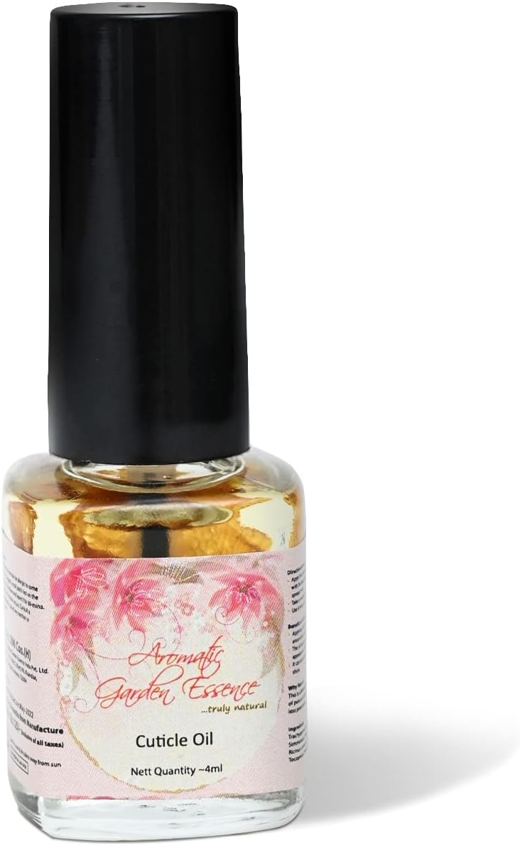Aromatic Garden Essence Age Cuticle Oil 100% Natural For Strong Nail, Nail Growth & Strength With Goodness Of Natural Oils With Non-Greasy Formula - Soft, Smooth, & Strong Lustrous Nails 4Ml