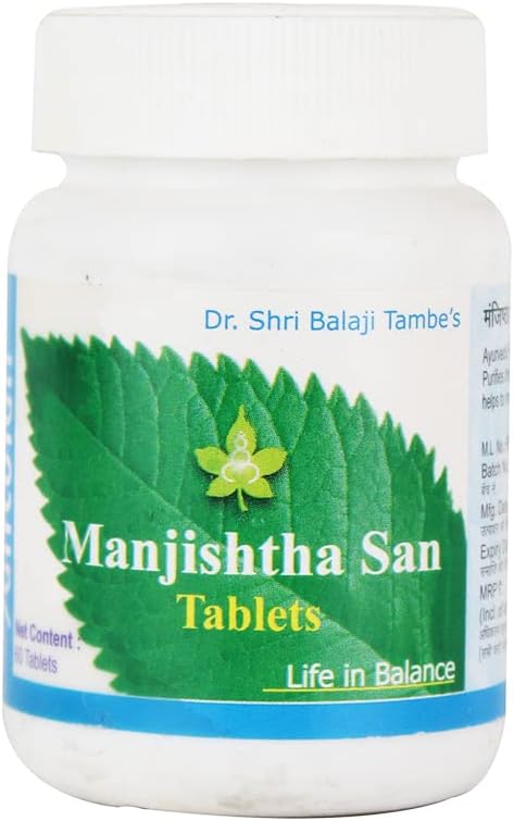 Santulan Ayurveda, Manjistha san Tablet-60Tabs Each, (Pack Of 6), Contains Herbs Like Manjishta and get Golden Oldie Herbs®, Sukanthi Pills-1gm