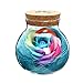 Produktbild VORCOOL Rose Wunsch Flasche handgemachte ewige nie verwelkte Blume mit Fernbedienung 7 Farbe LED Light Flasche Geschenk zum Valentinstag Muttertag Jubiläum Geburtstag Hochzeit (blau)
