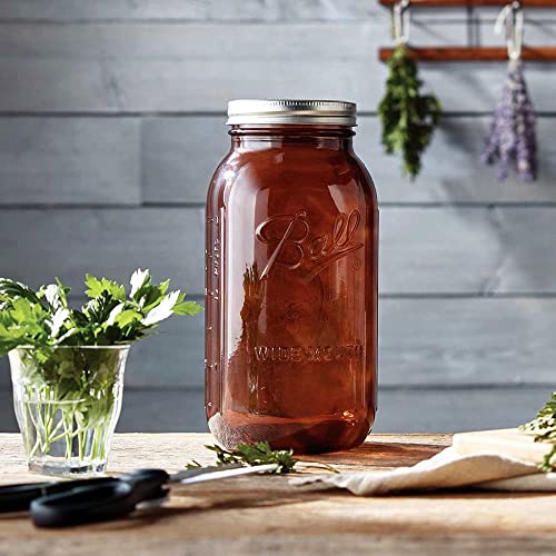 Ball Collection Elite 1/2 Gallon Wide Mouth Amber Canning Jars, 6 Pack #TOP3