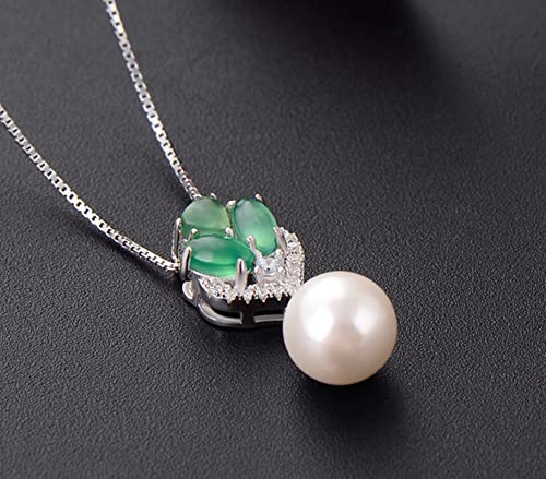 Pendentif en argent 925 vert collier chaîne boîte géométrique - 5