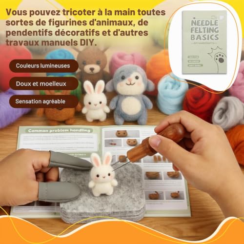 Kit de feutrage aiguilleté 24 couleurs, Kit de démarrage pour débutants – vue 5