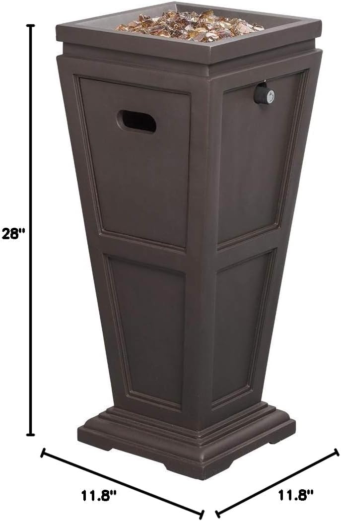 Endless Summer 28" Gas Outdoor Fire Column, 11.8" x 11.8" x 28"