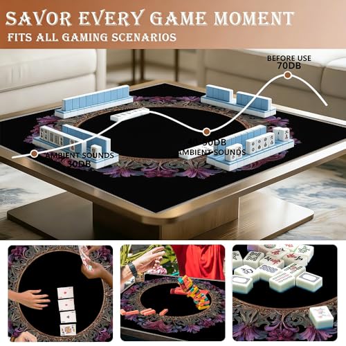 Tapete Mahjong 33x33 pulgadas Antideslizante con Bolsa miniatura 4