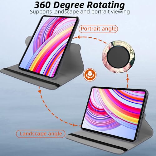 Image of TGK Rotating Flip Cover for Redmi Pad Pro 12.1 inch Case /Poco Pad 12.1 inch Tablet Printed Cases (Roses)