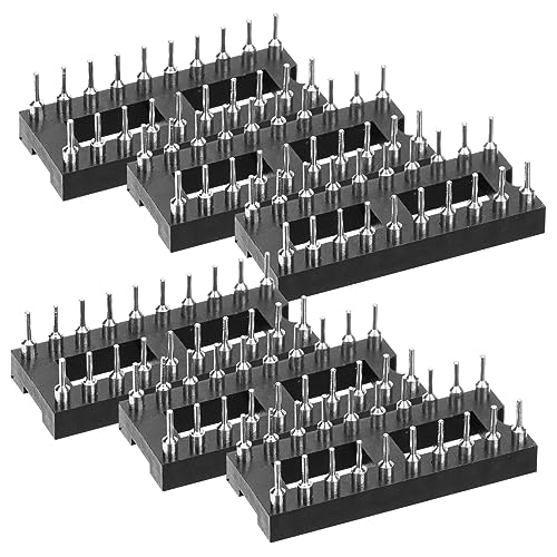 Ciieeo 6pcs Solder Type Ic Socket 20pin Dual Row Ic Connector Circuit Terminals Electrical Connector Blocks
