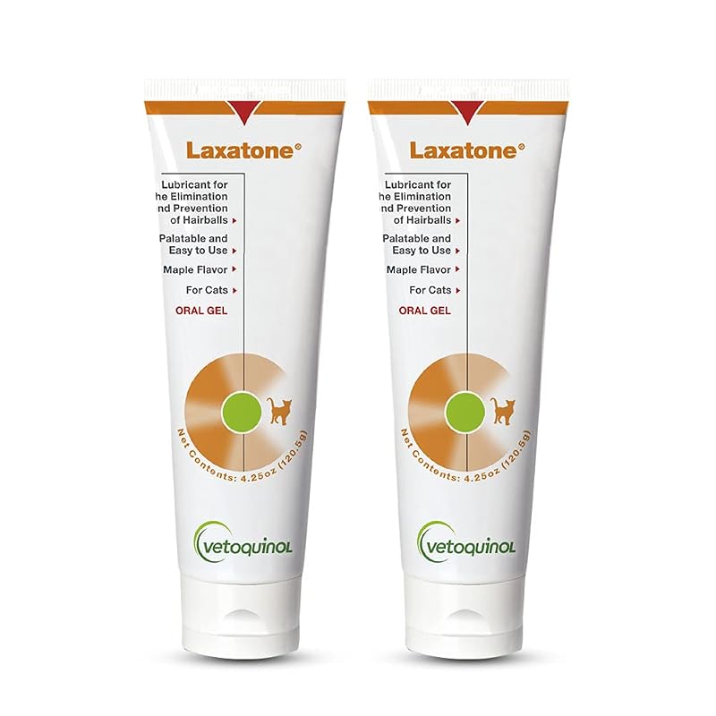 Gel para Bolas de Pelo para Gatos com Sabor Maple Vetoquinol Laxatone, Pacote com 2 de 119 g