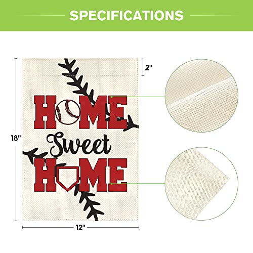 Avoin Baseball Garden Flag Vertical Double Sided Home Sweet Home, Bat Ball Sport Softball Flag Yard Outdoor Decoration 12 X 18 Inch #TOP4