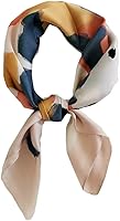FONYVE 27.5x27.5 Inch Square Satin Silk Feeling Head Scarf for Women - Soft Shiny Neckerchief Bandana