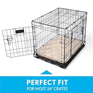 Paw-Inspired-Washable-Padded-Crate-Mats-for-Dogs-23-x-17-Pad-Fits-24-inch-Kennels-Leakproof-Waterproof-Bottom-Plush-Pet-Beds-Tan - Cucciolini Doodles Paw-Inspired-Washable-Padded-Crate-Mats-for-Dogs-23-x-17-Pad-Fits-24-inch-Kennels-Leakproof-Waterproof-Bottom-Plush-Pet-Beds-Tan