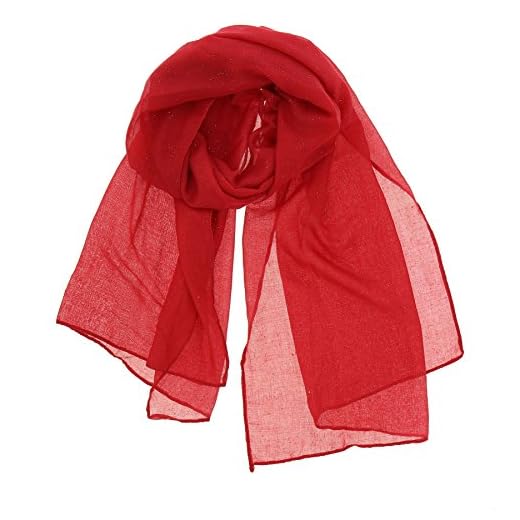 FASHIONGEN - Echarpe, Foulard femme mousseline à paillettes WIKTORIA - Rouge