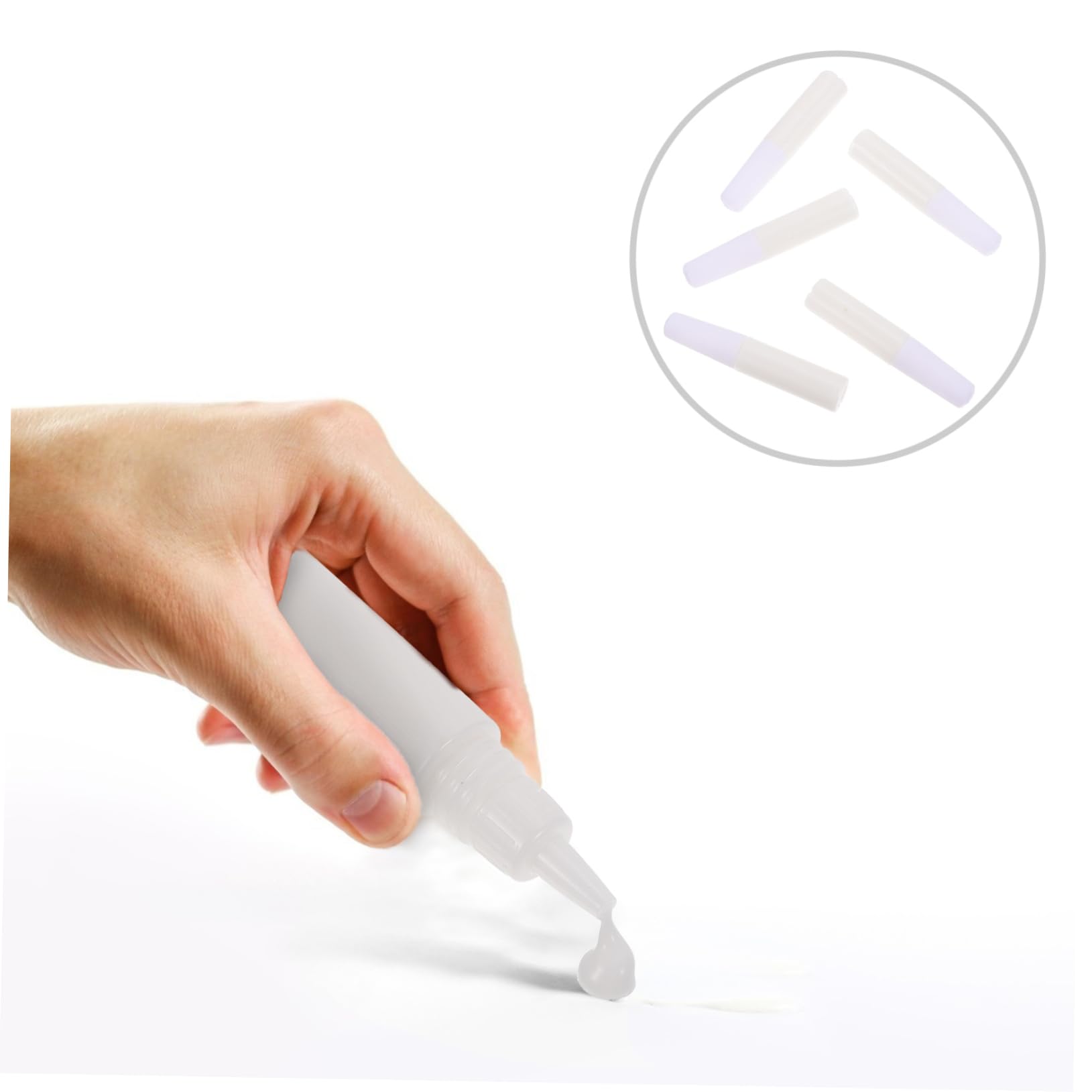 Pegamentos Adhesivos Multifuncionales para Manualidades DIY de 6ml por Botella, Color Blanco, Secado Rápido y Material Plástico, Pack de 50 Unidades