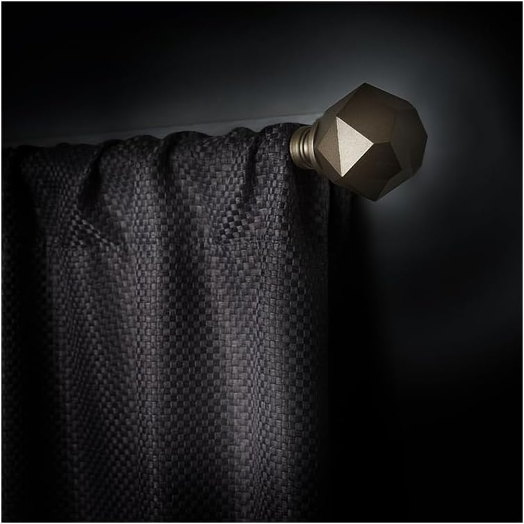 HomeStock Medieval Moods Decorative Room Darkening Wrap Around Rod & Finial - 66-120 Inches, Metal Rod with PVC Finials, Adjustable Brackets for Enhanced Privacy