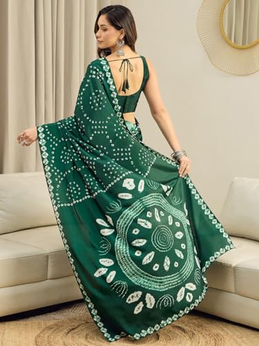 AKHILAM chiffon bandhani saree – image 2