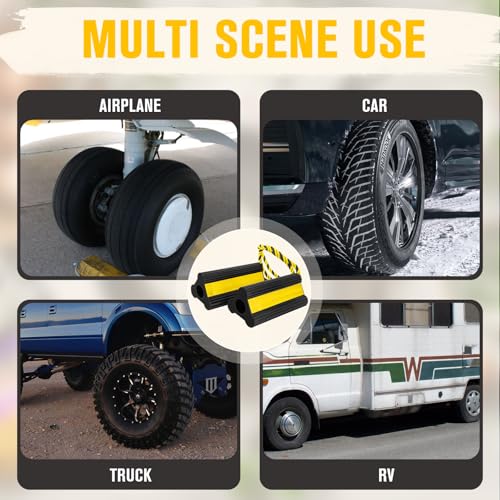 image for CMOOD Wheel Chocks for RV Travel Trailer Camper Truck Aircraft Car, Ru
