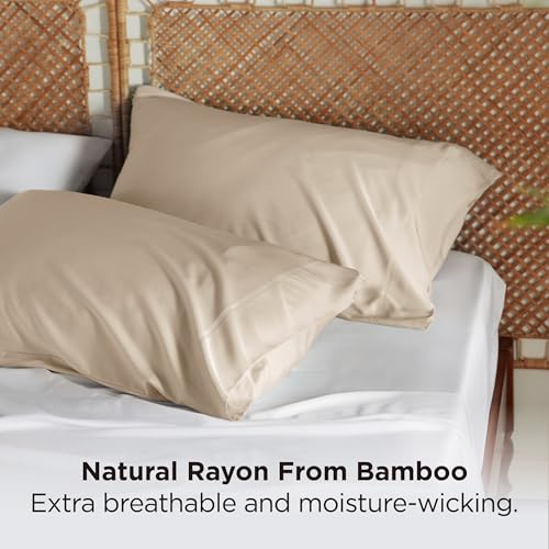 Image of Bedsure King Size Pillow Cases Set of 2, 100% Rayon Derived from Bamboo