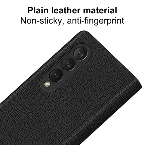 SHIEID Capa de couro para Samsung Fold 3 com suporte para S Pen, capa para Galaxy Fold 3 com suporte